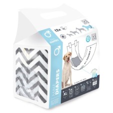 M-Pets Diapers Erkek Köpekler İçin Külot Bez 54-66cm [XL] (12'li)