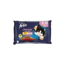 Felix Jöle İçinde Sığır Etli ve Tavuklu Yavru Kedi Pounch 4*85 Gr 