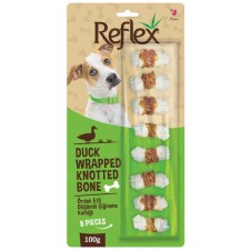 Reflex Ördek Eti Sargılı Düğümlü Köpek Çiğneme Kemiği 100gr (8'li)