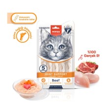 Wanpy Bone Support Sığır Eti & Tavuk Krema Kedi Ödülü 14Gr*5 Adet