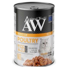 Animal World Jöle İçerisinde Kümes Hayvanı Etli Yetişkin Kedi Konservesi 415 Gr