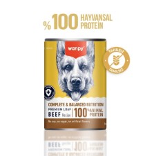 Wanpy Tahılsız %100 Gerçek Et Biftekli Köpek Konserve 375Gr