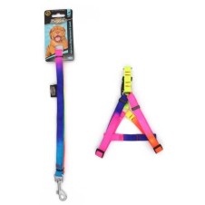 Doglife Gökkuşağı Göğüs Tasması+Gezdirme 2 Cm