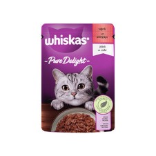 Whiskas Pouch Pure Delight Jöle İçinde Sığır Etli Yetişkin Kedi Konservesi 85 Gr