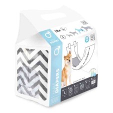 M-Pets Diapers Erkek Köpekler İçin Külot Bez 40-52cm [L] (12'li)