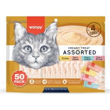 Wanpy 4 Lezzet Karışık Krema Kedi Ödülü 50*14Gr