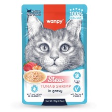 Wanpy Pouch Ton Balık & Karidesli Yaş Kedi Maması 70Gr