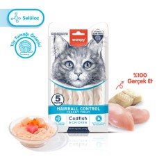 Wanpy Hairball Control Morina Balığı & Tavuk Krema Kedi Ödülü 14Gr*5 Adet