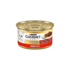 Gourmet Gold Parça Sığır Etli Konserve Kedi Maması 85Gr