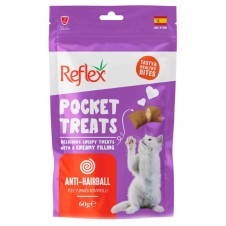 Reflex Pocket Treats Anti-Hairball Tüy Yumağı Kontrolü Kedi Ödül Maması 60 Gr