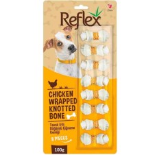 Reflex Tavuk Eti Sargılı Düğümlü Köpek Çiğneme Kemiği 100gr (8'li)