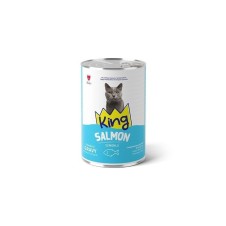 King Sos İçinde Et Parçacıklı Somonlu Yetişkin Kedi Konserve 400Gr