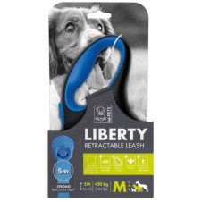 M-Pets Liberty Otomatik Şerit Gezdirme Kayışı 5m (Mavi) [M]