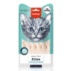 Wanpy Tavuklu&Morina Balıklı Krema Yavru Kedi Ödülü 14Gr*5 Adet