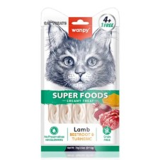Wanpy Superfood Kuzulu Pancar ve Zerdeçallı Krema Kedi Ödülü 5x14gr