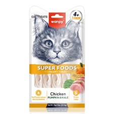 Wanpy Superfood Balkabaklı ve Kara Lahanalı Krema Kedi Ödülü 5x14gr