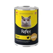 Reflex Plus Sos İçinde Et Parçacıklı Tavuklu Yet.Kedi 400Gr