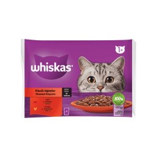 Whiskas Pouch Sos İçinde Sığırlı ve Tavuklu Yetişkin Kedi Konservesi 85gr 4'lü