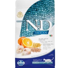 N&D Ocean Morina Balıklı ve Portakallı Ata Tahıllı Yetişkin Kedi Maması 1,5 Kg