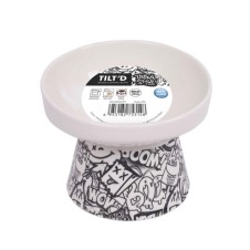 M-Pets Urban Style Kedi ve Köpekler için Seramik Mama ve Su Kabı 14,5x14,5x11,5 cm 350ml (Desenli)