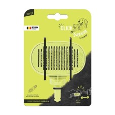 M-Pets Click and Groom Kedi ve Köpekler İçin Basmalı Masaj Uçlu Fırça Yedek Başlık 12x6,5x5cm