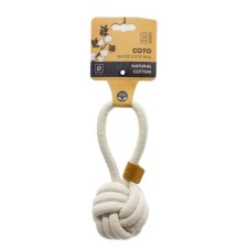 M-Pets Çekmeli Örgü Top Köpek Oyuncağı 8cm (Beyaz)