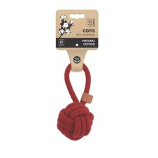 M-Pets Coto Loop Ball Örgü Çekmeli Köpek Oyuncağı Kırmızı 8 cm