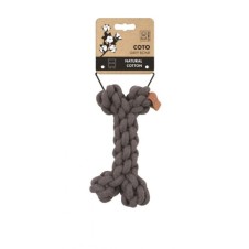 M-Pets Örgü Kemik Köpek Oyuncağı 19x12x5cm (Gri)