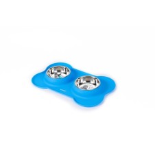 M-Pets Duet Silikon Mat Kedi ve Köpek Mama ve Su Kabı 200ml (Mavi)