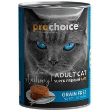 Prochoice Sardalya ve Hamsi Etli Tahılsız Ezme Yetişkin Kedi Konservesi 400 Gr