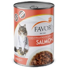 Favor Somonlu Yetişkin Kısır Kedi Konservesi 400 Gr