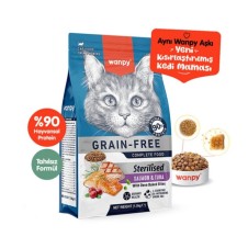 Wanpy Tahılsız Somon&Tuna Yetişkin Kısırlaştırılmış Kedi Maması 1,5Kg