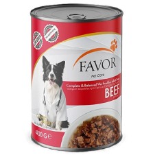 Favor Biftekli Yetişkin Köpek Konservesi 400 Gr