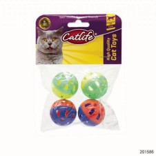 Catlife Kediler İçin Zilli Plastik Top 4 Lü 