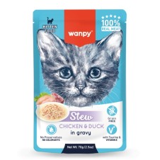 Wanpy Pouch Tavuk & Ördek Yaş Kedi Maması 70Gr