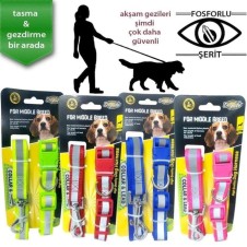 Doglife Reflektörlü Boyun Tasması+Gezdirme (L)