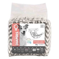 M-Pets Diapers Dişi Köpekler İçin Külot Bez 27,5x37cm (10'lu) [S]
