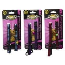 Doglife Desenli Zilli Boyun Tasması+Gezdirme Xsmall