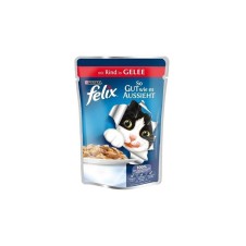 Felix Jöle İçinde Sığır Etli Yetişkin Kedi Pounch 85 Gr