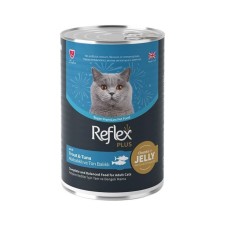 Reflex Plus Jöle İçinde Alabalıklı ve Ton Balıklı Yetişkin Kedi Konservesi 400 Gr