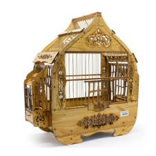 Birdlife Damla Lüx Oymalı Ahşap Kuş Kafesi 36X18,5X45Cm