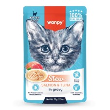 Wanpy Pouch Somon & Ton Balıklı Yaş Kedi Maması 70Gr