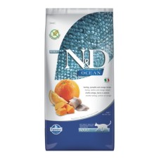 N&D Ocean Ringa Balıklı Bal Kabaklı ve Portakallı Tahılsız Yetişkin Kedi Maması 5 Kg