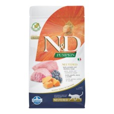 N&D Pumpkin Kuzu Etli Bal Kabaklı ve Yaban Mersinli Tahılsız Kısırlaştırılmış Kedi Maması 1,5 Kg